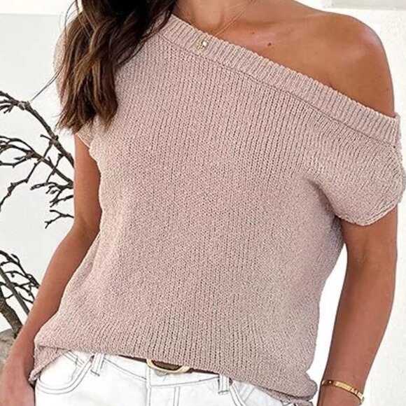 One-Shoulder Knit Sweater - Picture 2 of 7